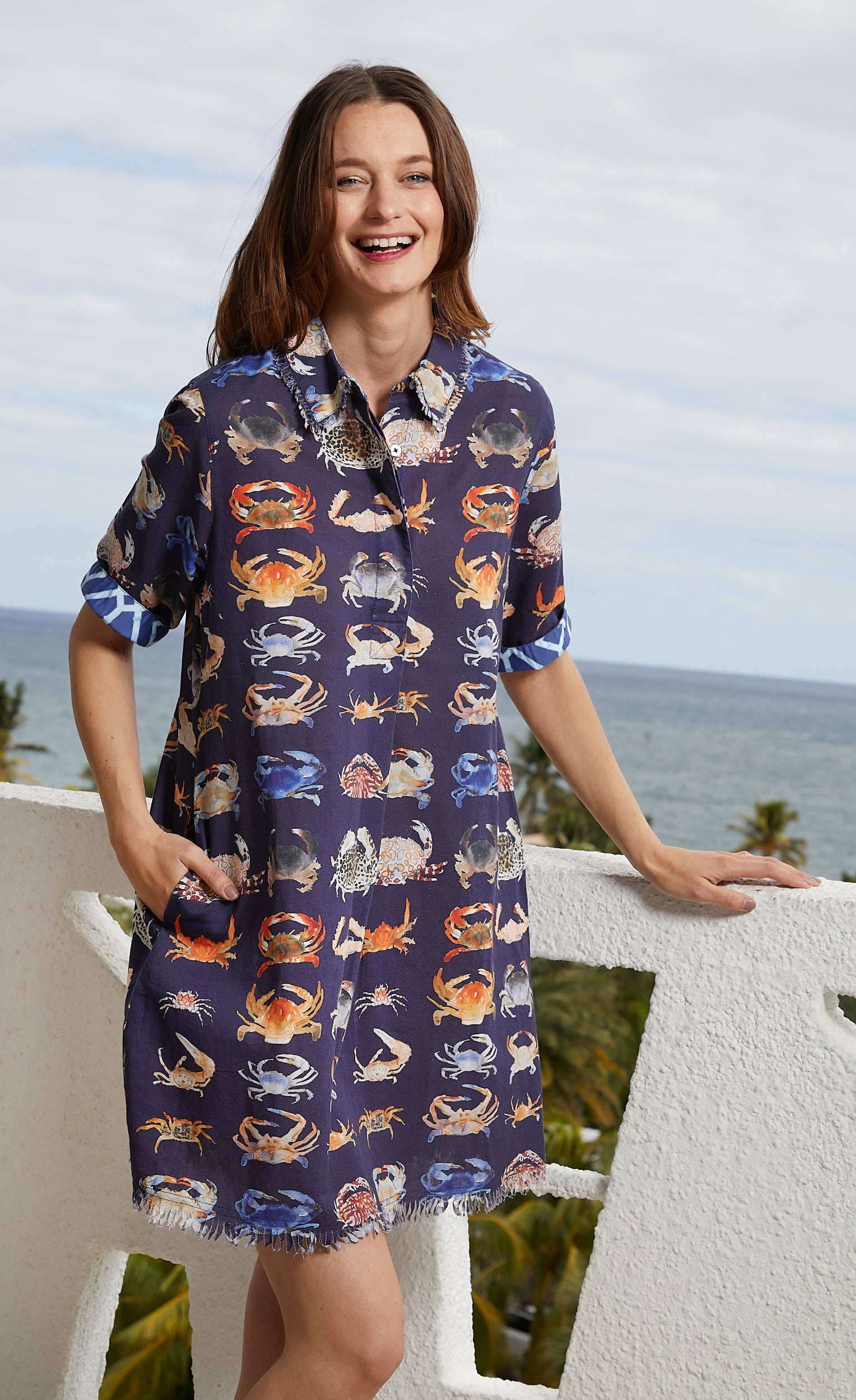 Chatham Dress Crab Print – Dizzy-Lizzie