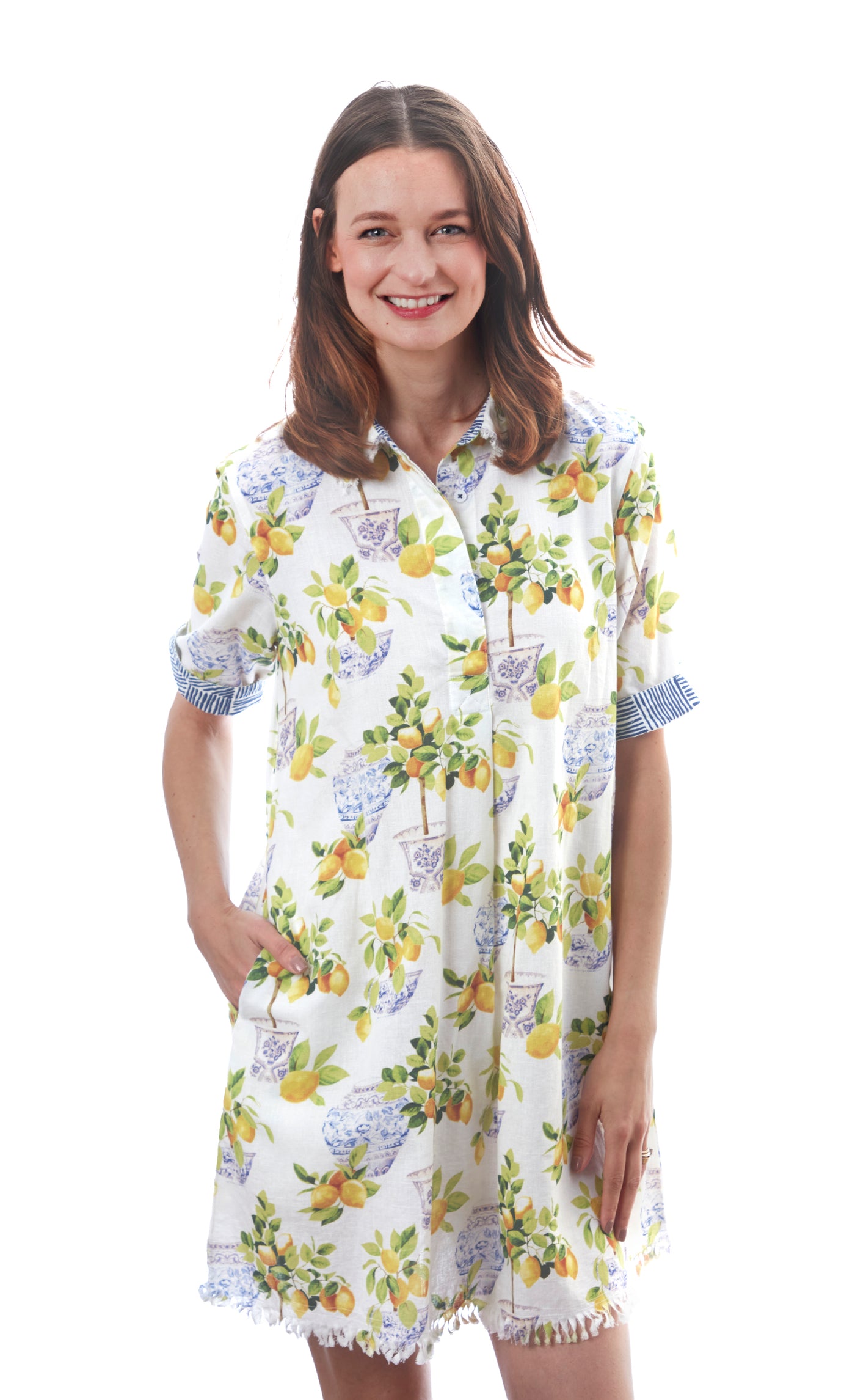 Chatham Dress Lemons And Chinoiserie XS / 615A-S861-XS