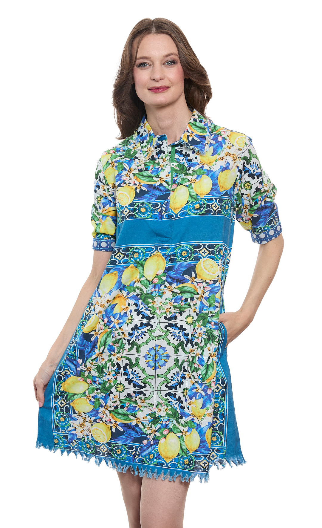 Chatham Lemons Print Cotton Linen XS Chatham Lemons Print Cotton Linen XS