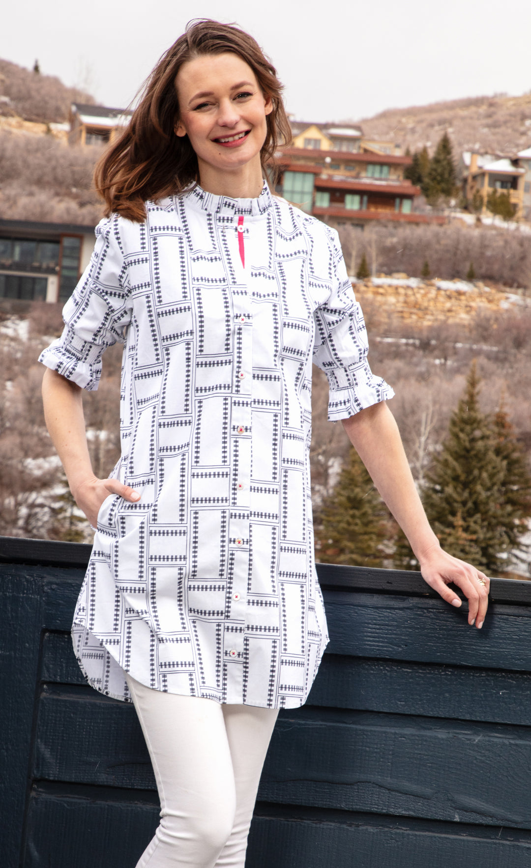 dress shirt tunic Basic White Tunic Top - Casual Tops