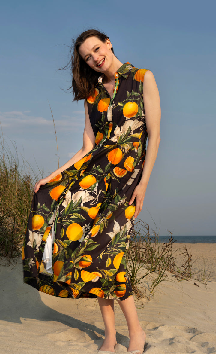 Sea Island Sleeveless Button Front Dress