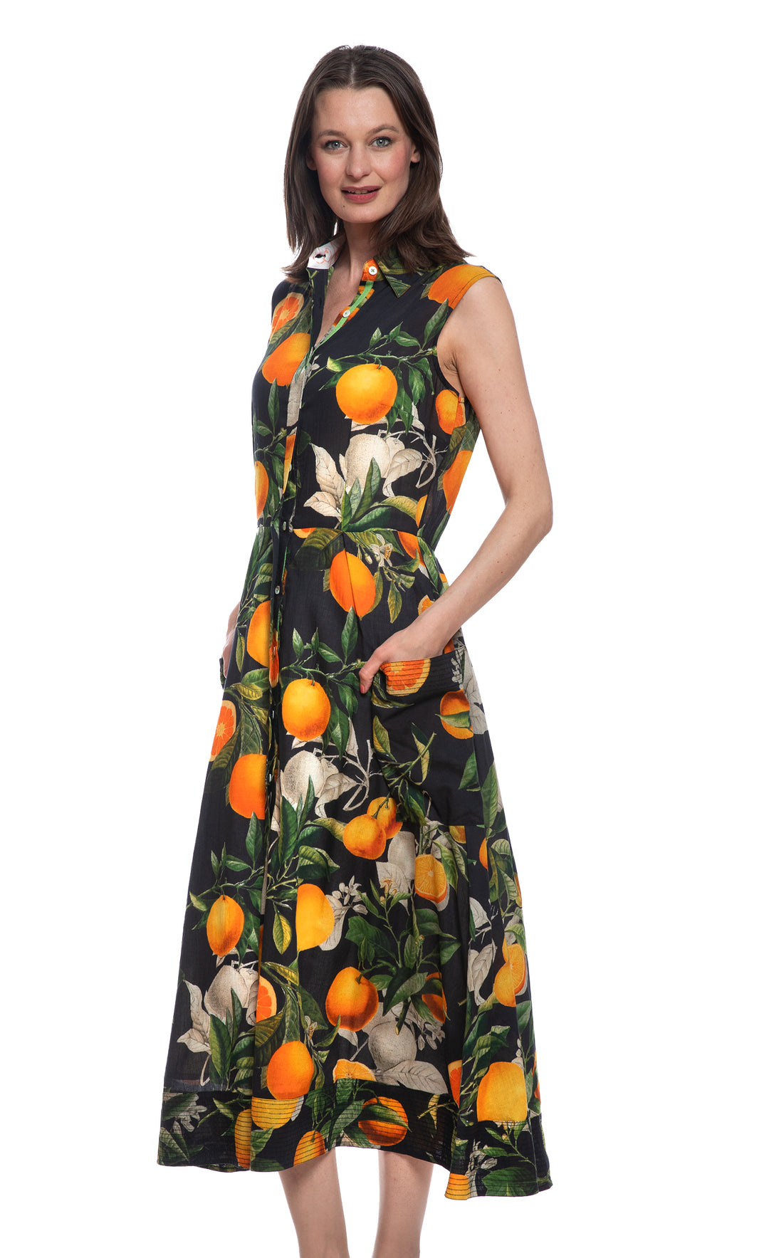 Sea Island Sleeveless Button Front Dress