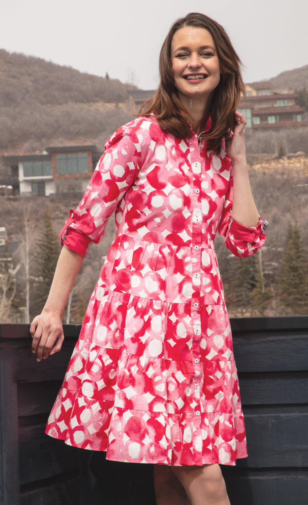 pink watercolor dress gala midi dress // pink watercolor *zoco exclusive* large