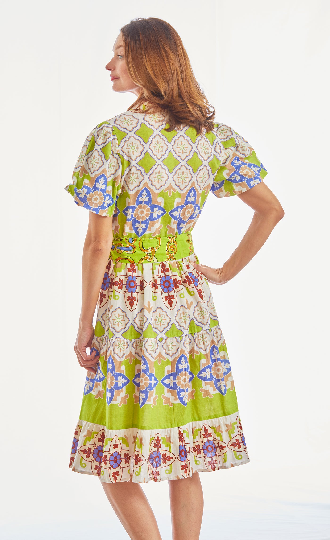 Litchfield Dress Long Short Sahara Print XS / 6633-S629