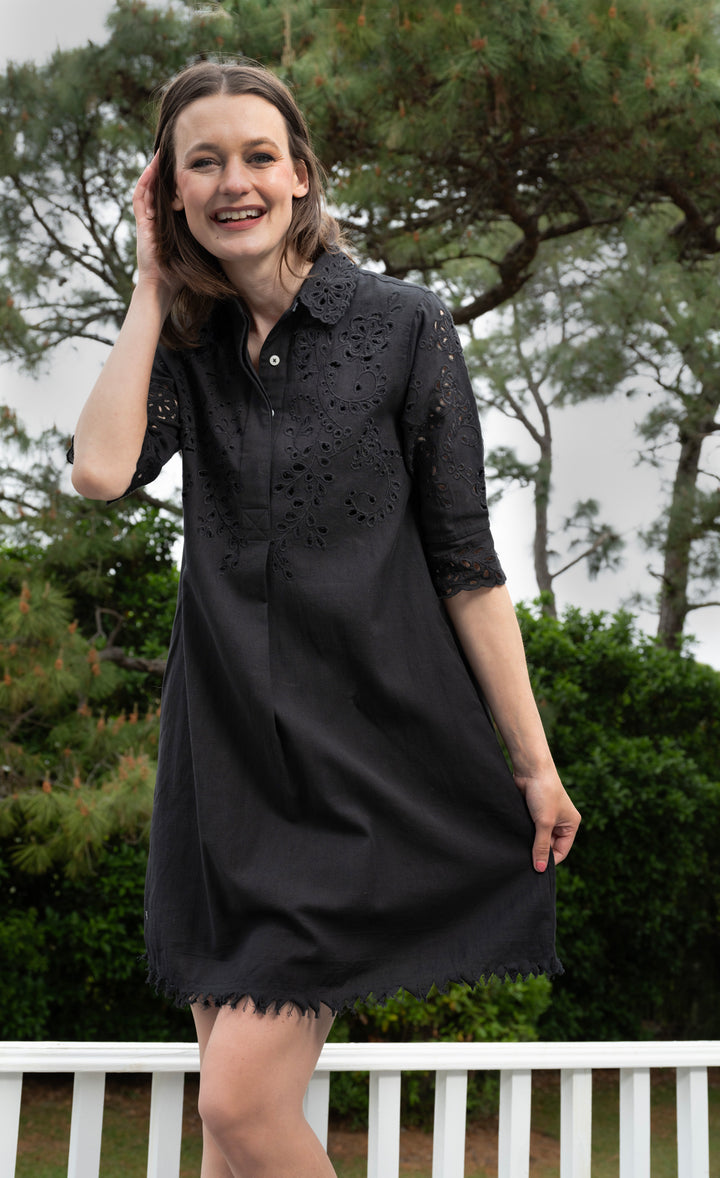 Black Eyelet Dress