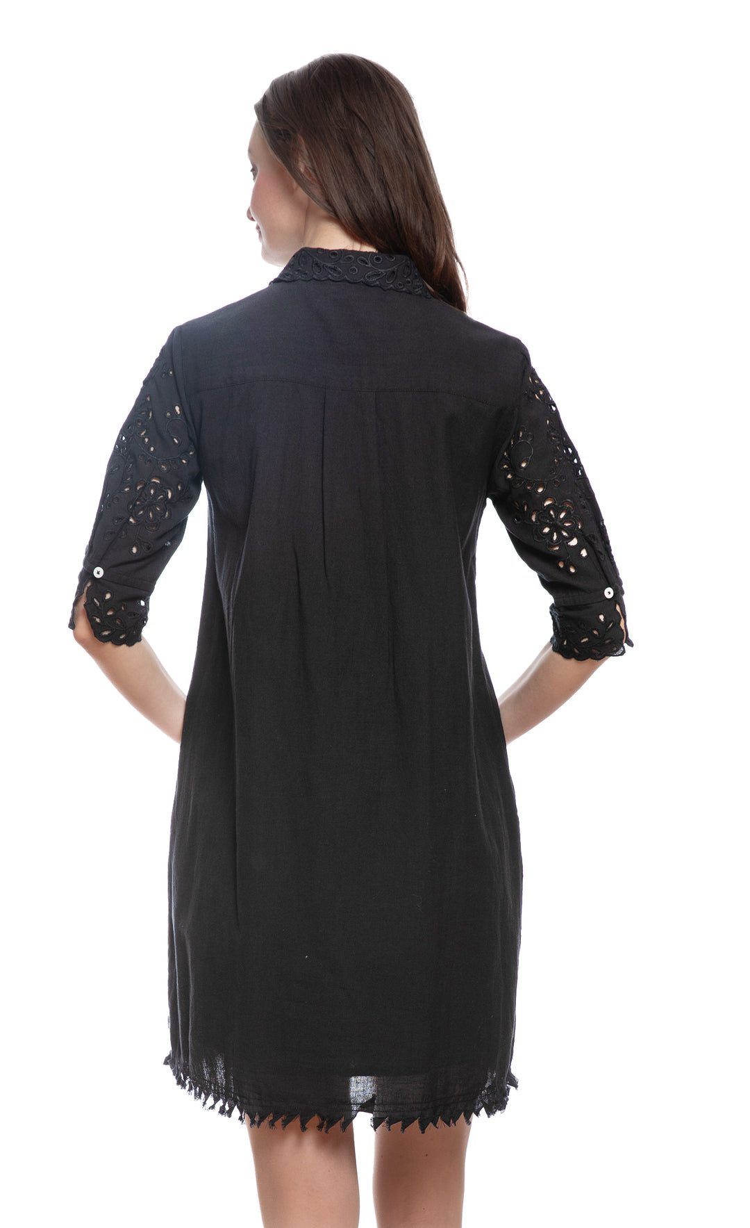 Black Eyelet Dress L / 6638-BLK