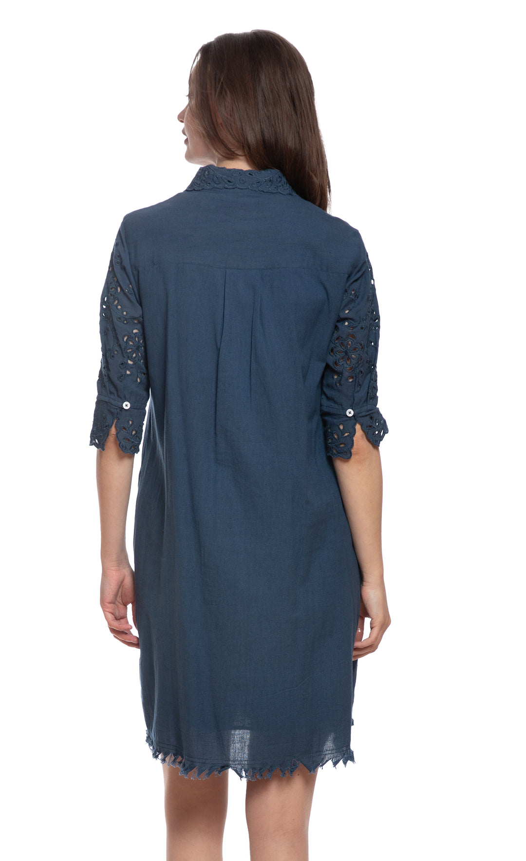 Navy Eyelet Dress