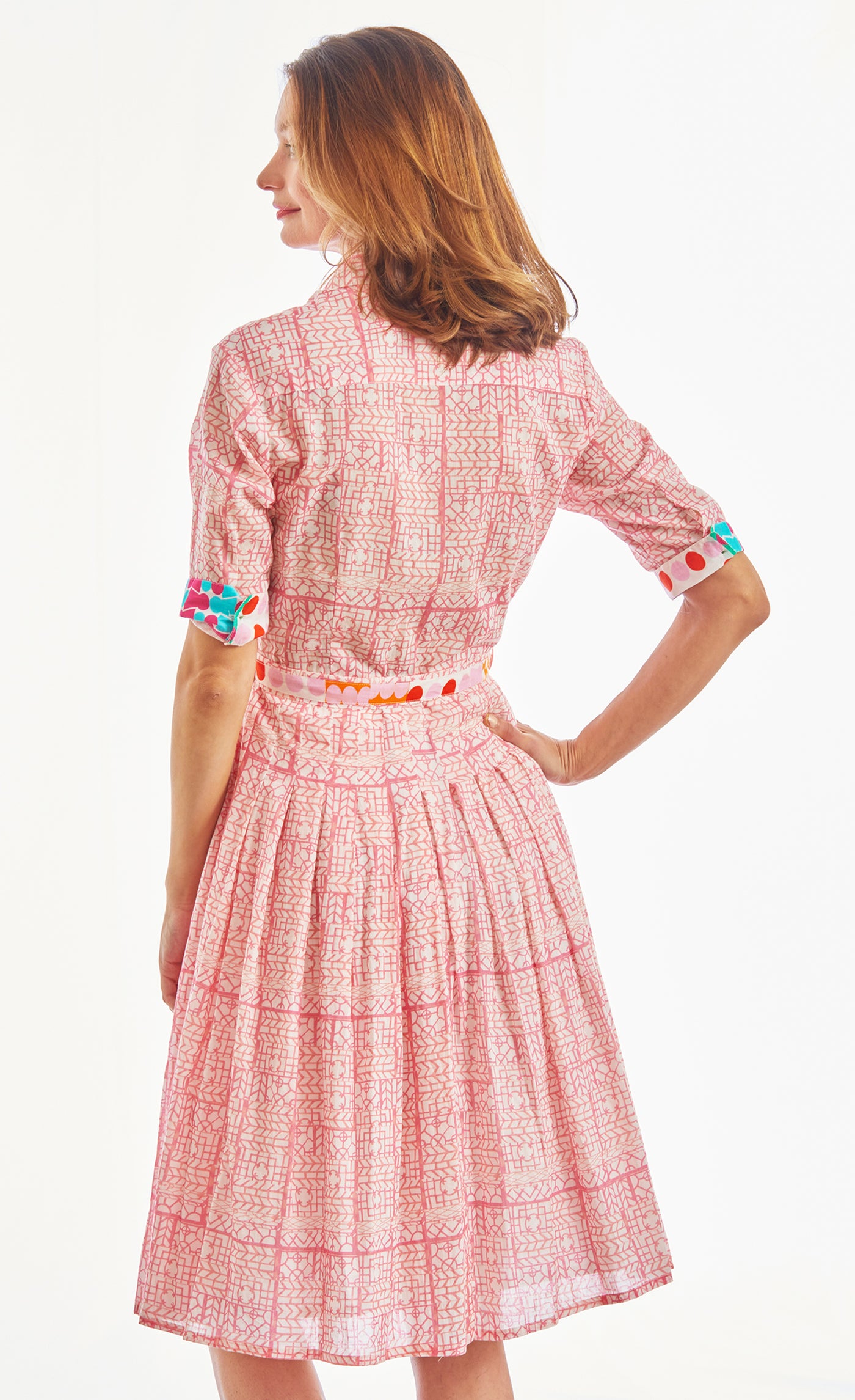 Mrs Maisel Pink Geomtric Print XS / 663-S624