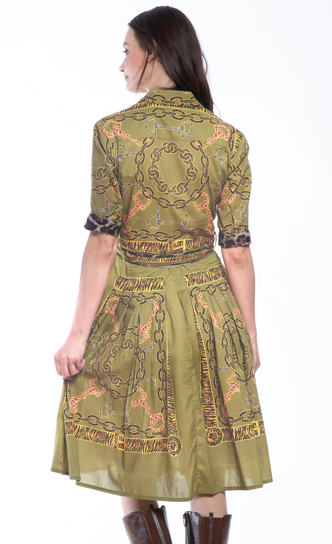 Mrs Maisel Dress Green Belt Print