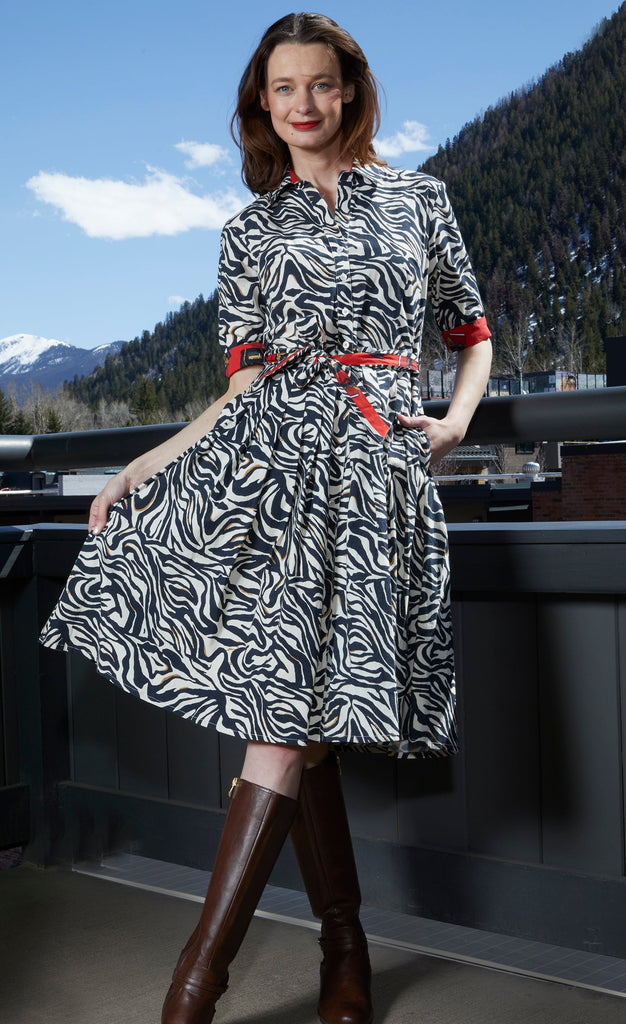 Mrs Maisel Dress Black And White Zebra Print S / 663-F833