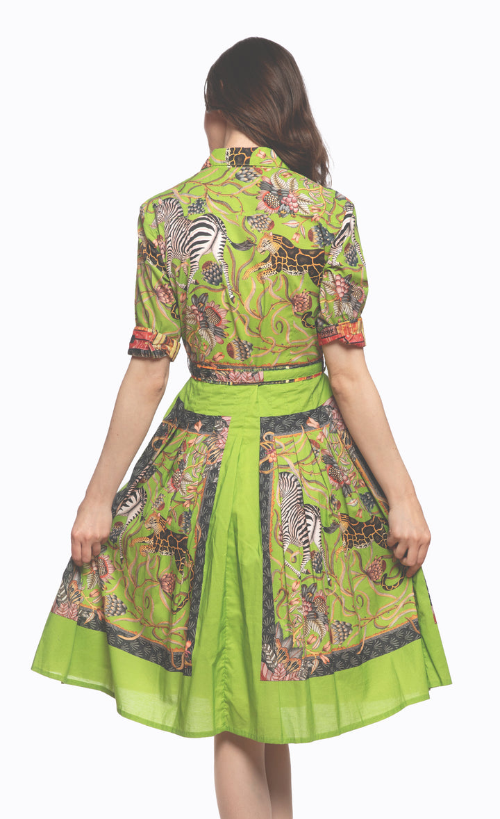 Mrs Maisel Dress Green Zebra Print