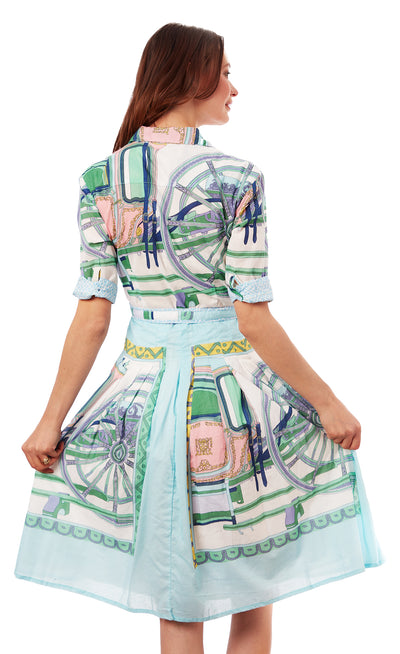 Mrs Maisel Dress Blu Wheel XS / 663-S1617-XS