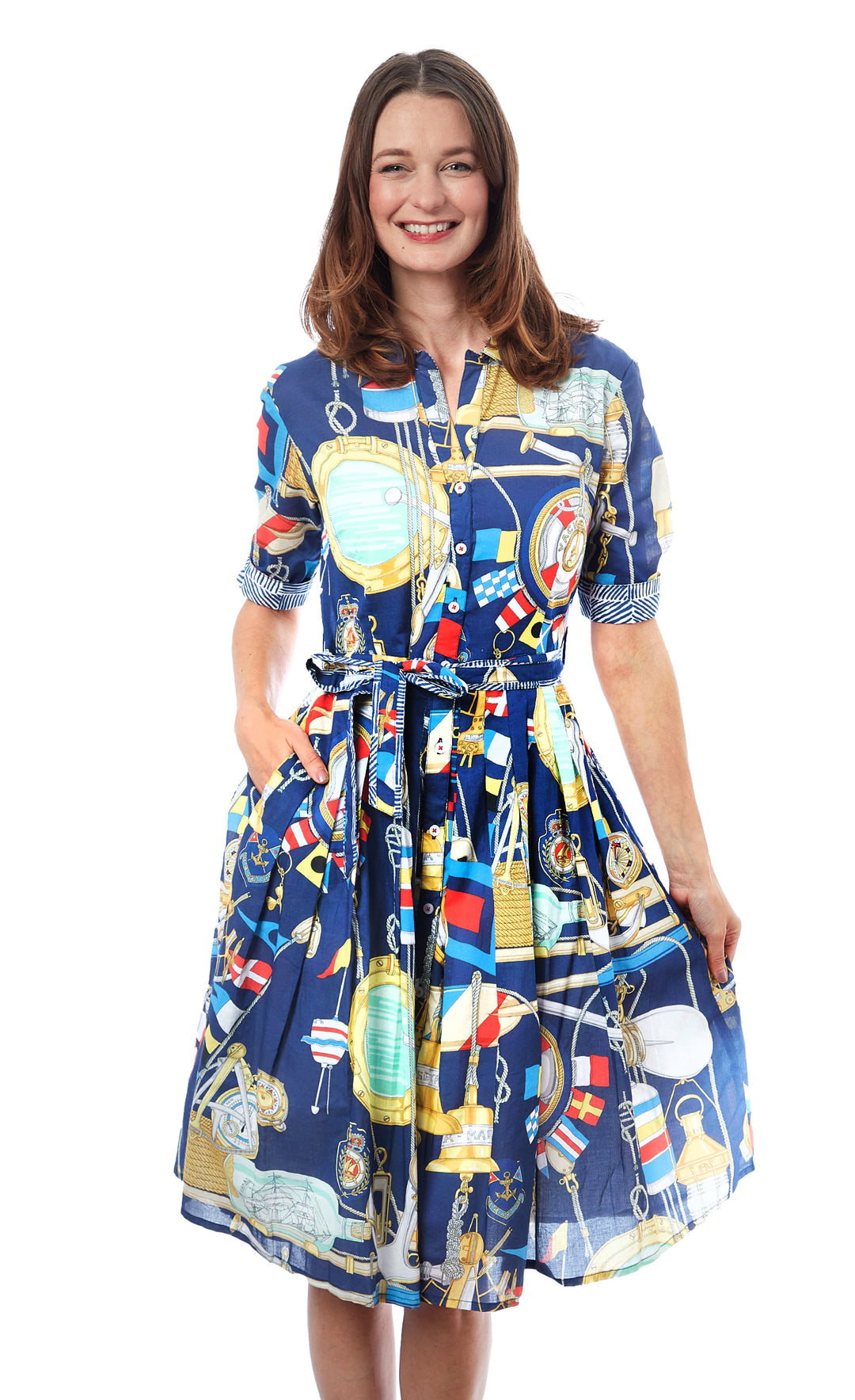 Mrs Maisel Navy Nautical Print XS / 663-S852-XS