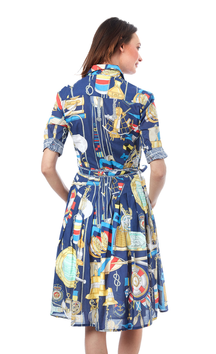 Mrs Maisel Navy Nautical Print XS / 663-S852-XS