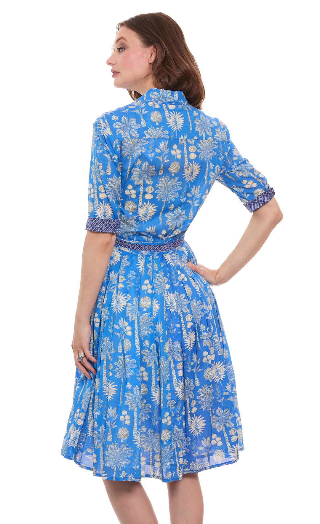 Mrs Maisel Dress Blue Voile Botanical Print