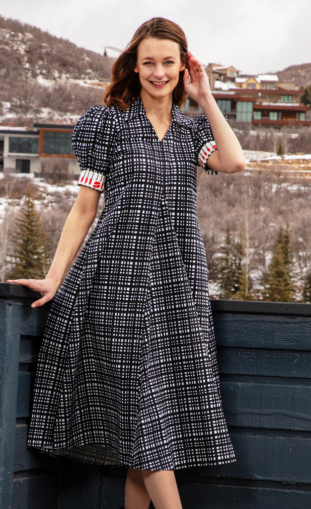 Montauk Dress Black and White Grid Dress – Dizzy-Lizzie