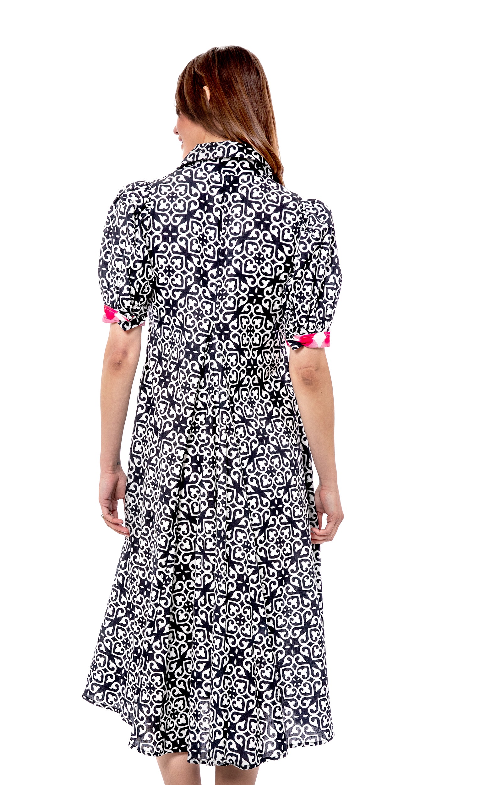 Montauk Dress Black White Geometric – Dizzy-Lizzie