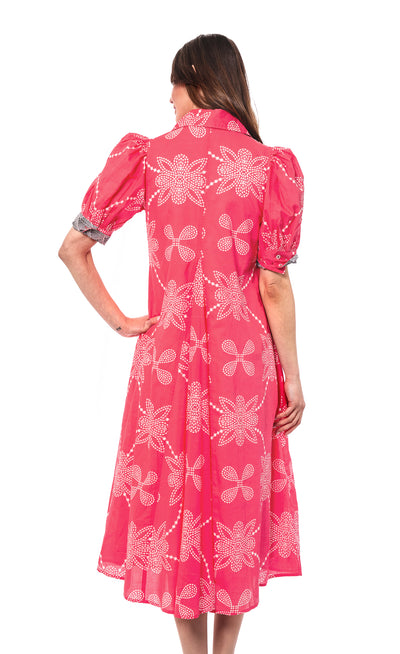 Montauk Dress Pink White Geo