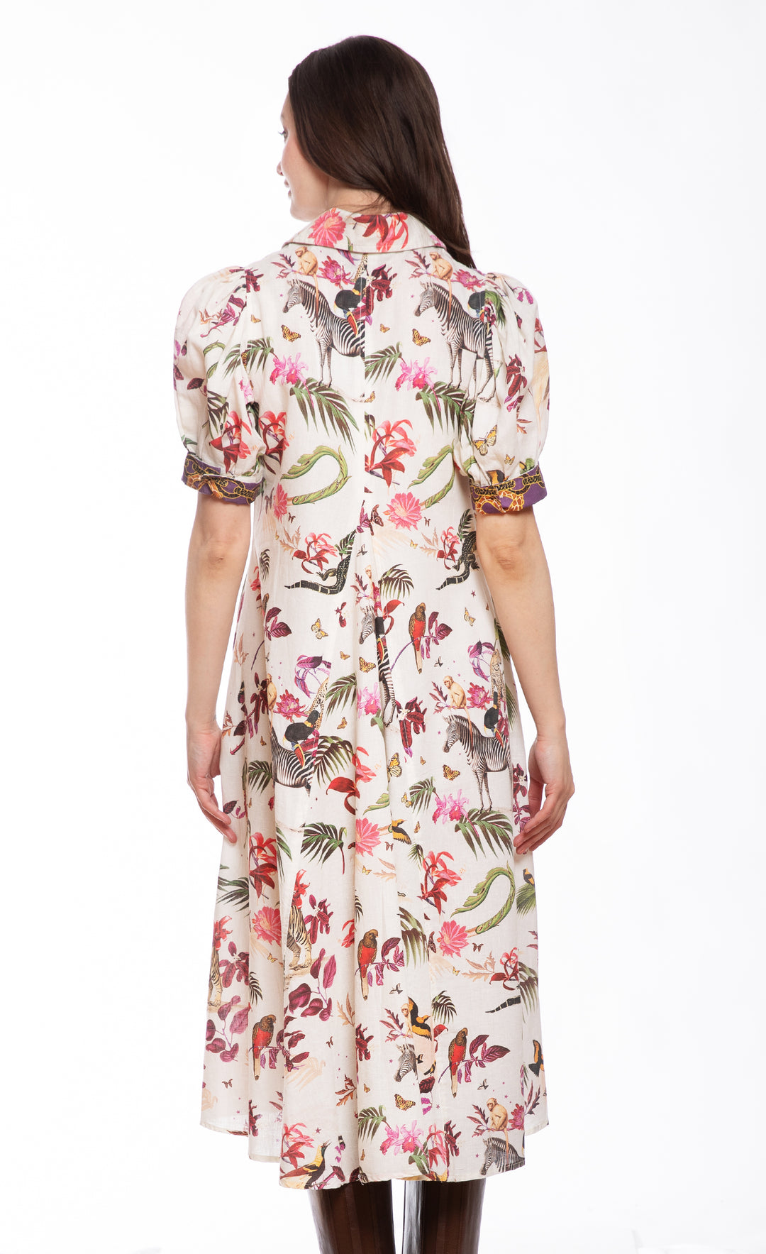 Montauk Dress Violet Safari Print