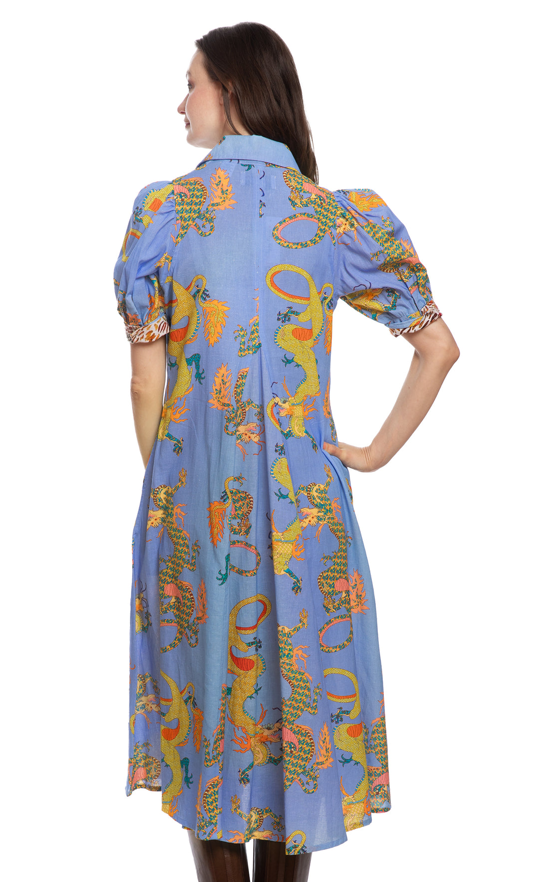 Montauk Dress Blue Dragon Print