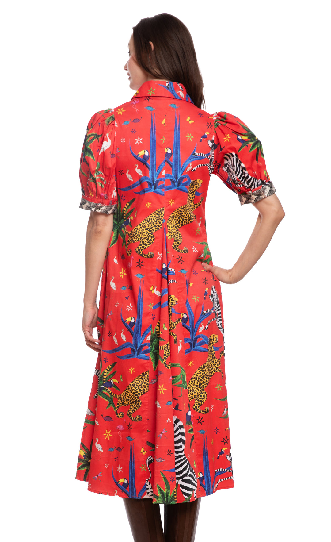 Montauk Dress Red with Zebras