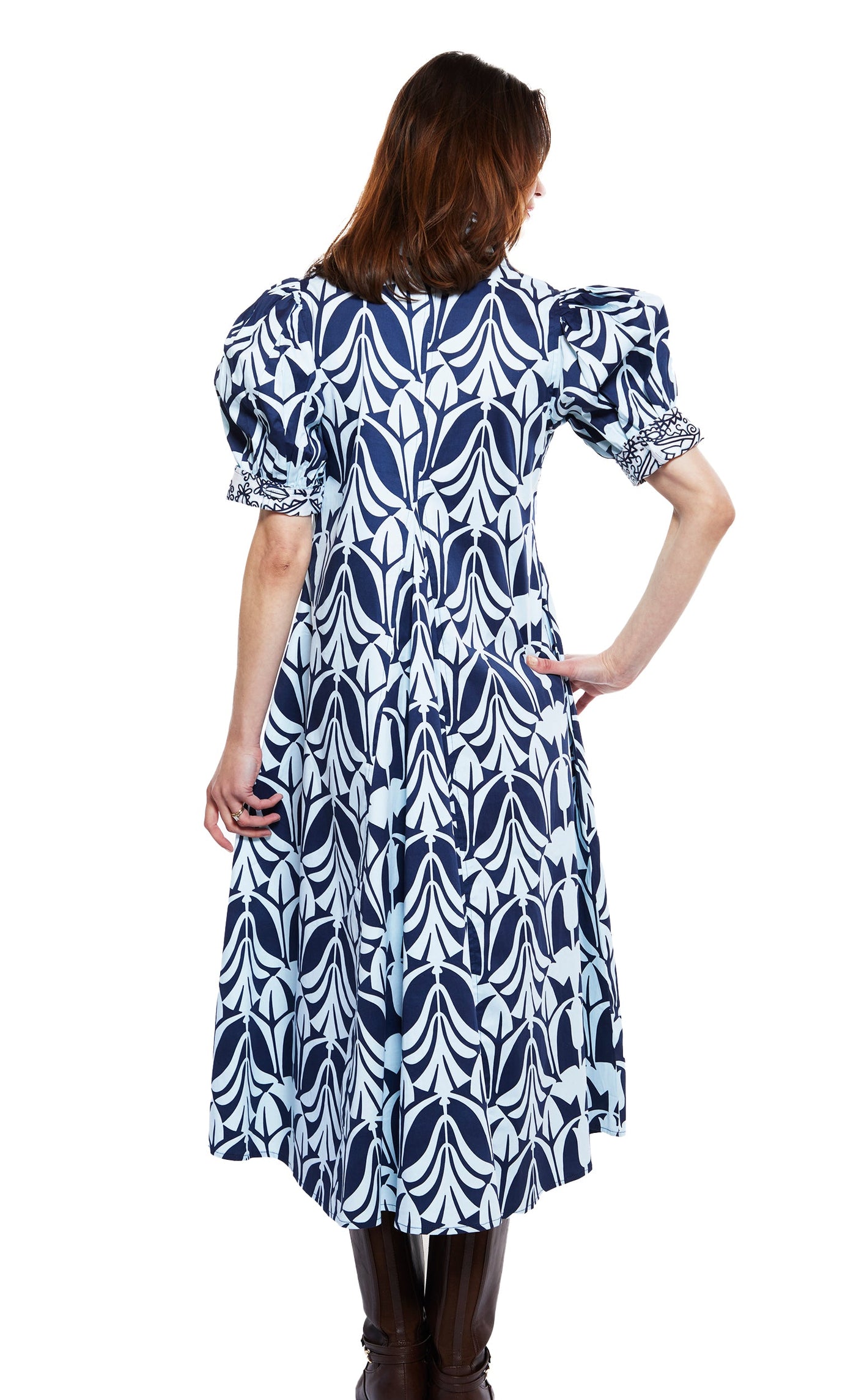 Montauk Dress Blue Tulip Print XS / 6657-F952