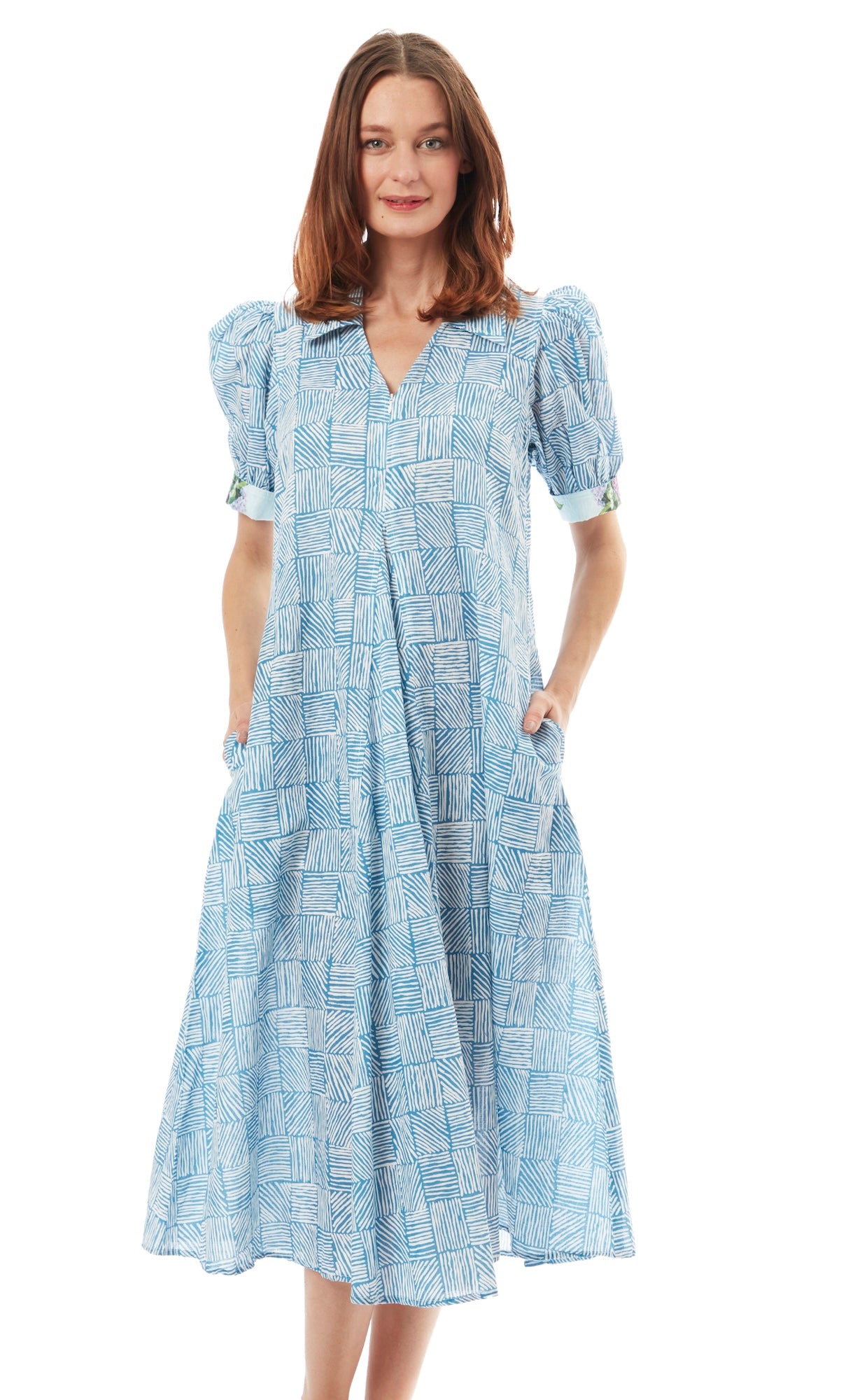 Montauk Dress Turquoise White Criss Cross – Dizzy-Lizzie