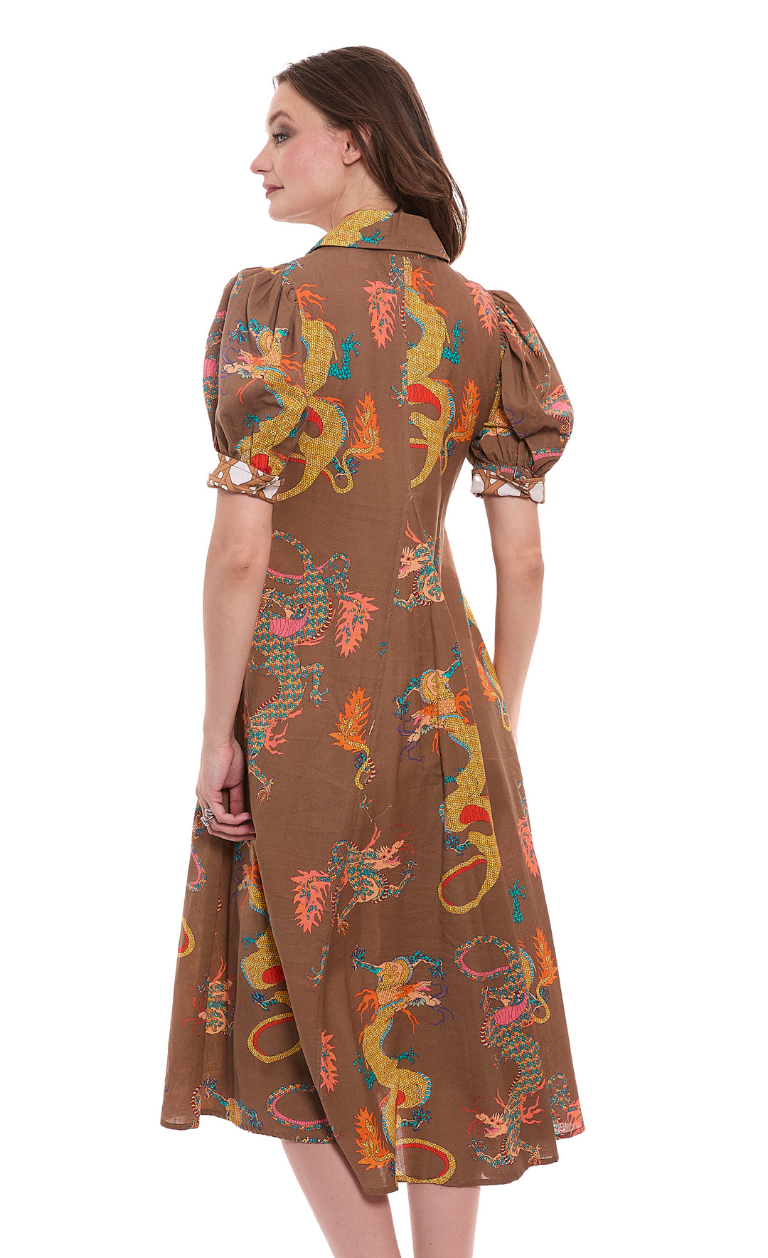 Montauk Dress Chocolate Dragon Cotton Linem