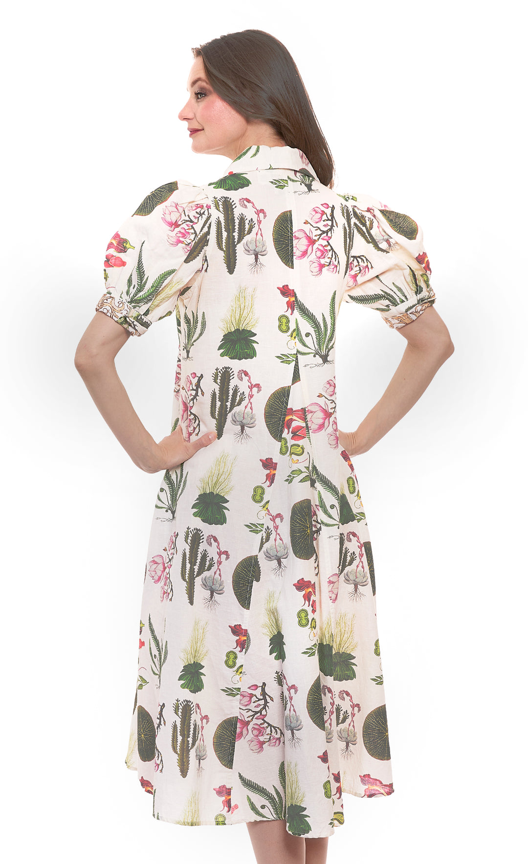 Montauk Dress Ivory Botanical Print