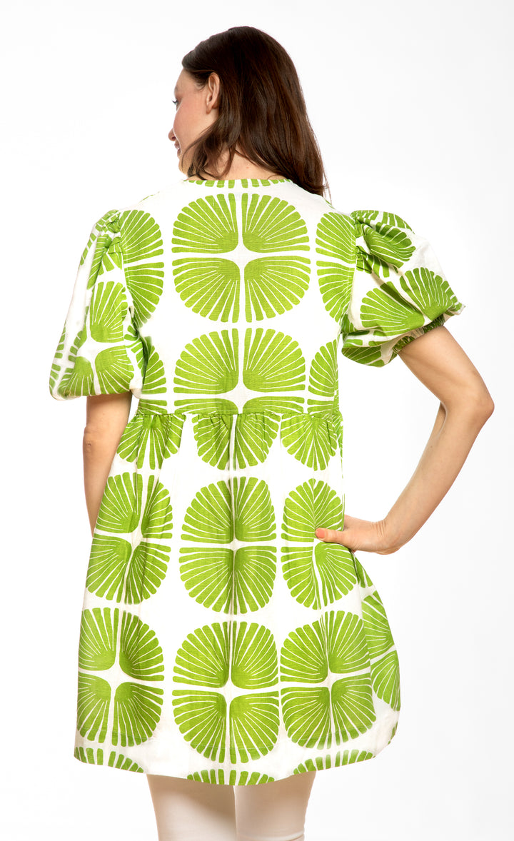 Key West Tunic Green and White Palm Fronds