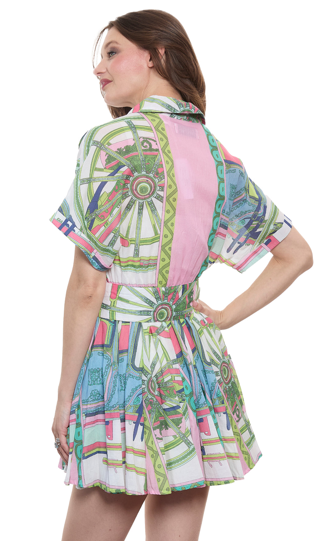 Mini Mrs Maisel Dress Pink Coach Print