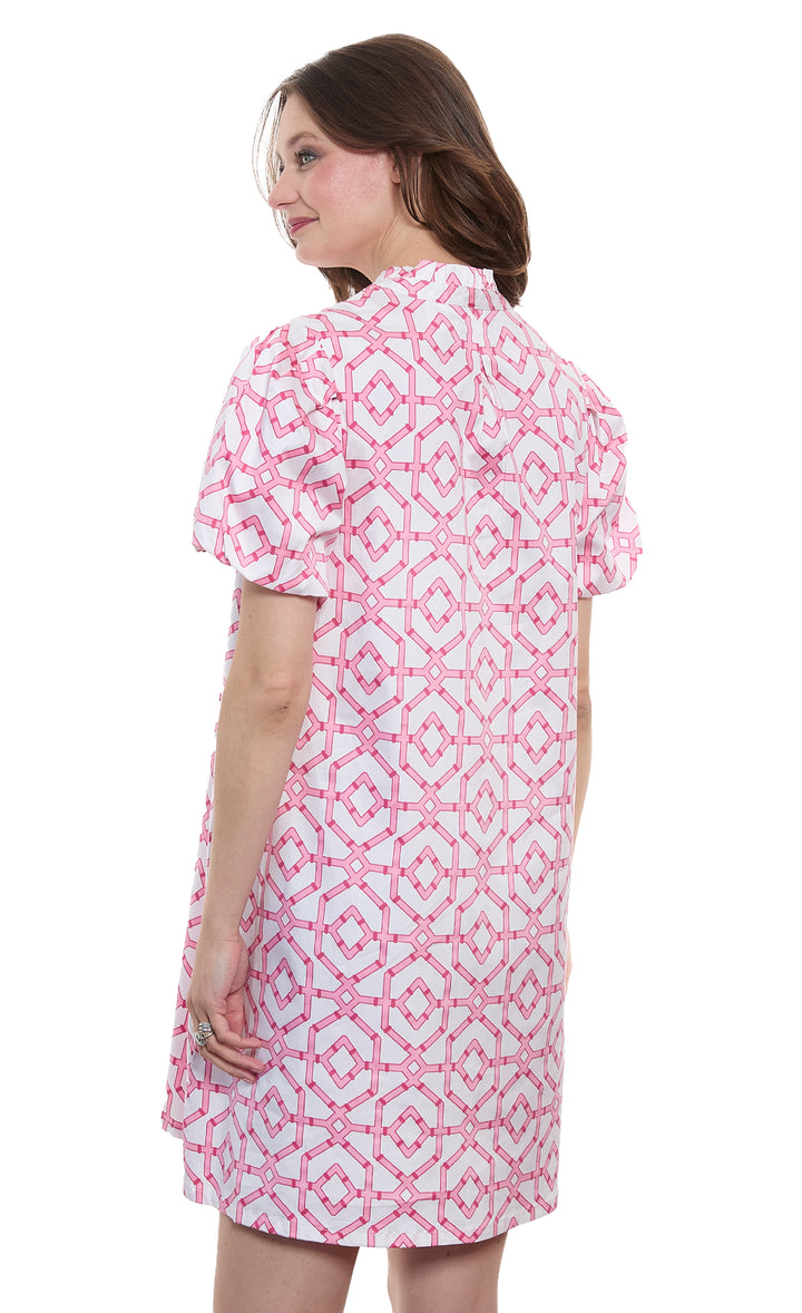 Tiburon Dress Puff Sleeves with Straight Skirt