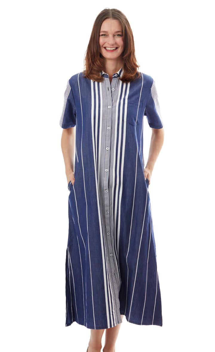 Breakers Dress Long Navy White Stripes XS / 6902-S857-XS