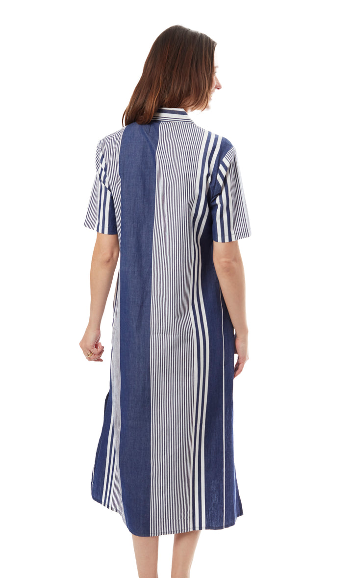 Breakers Dress Long Navy White Stripes XS / 6902-S857-XS