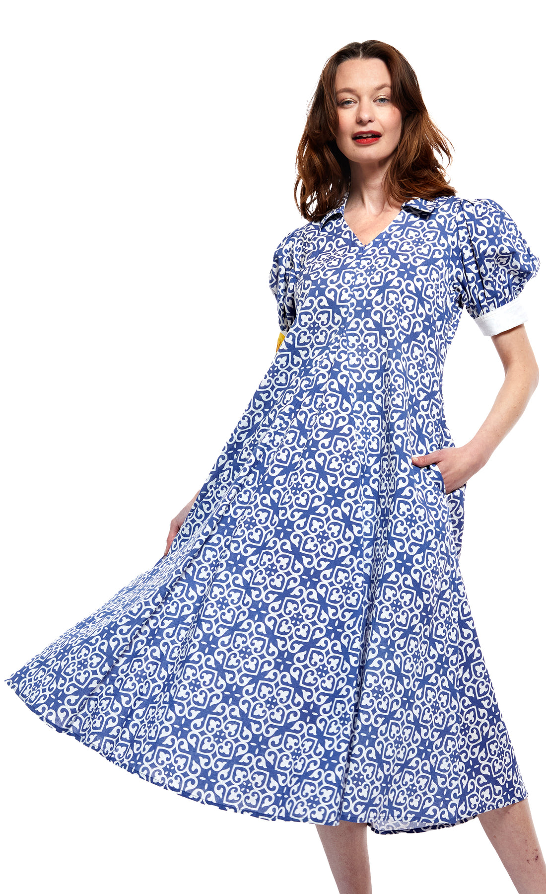 blue white pattern dress Color Crush: and Alicia Wood Lifestyle or Europe Montauk Dress in Blue with