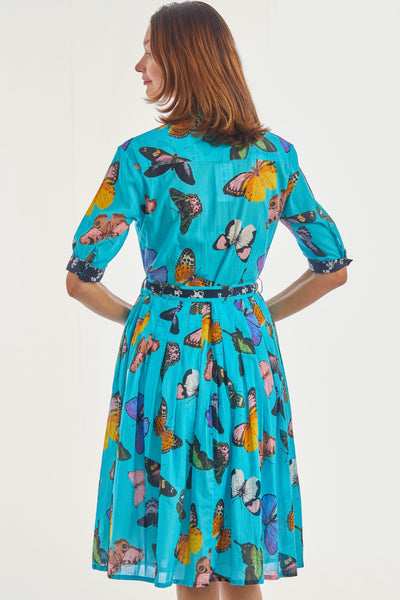 Mrs Maisel Dress Turquoise  Butterflies