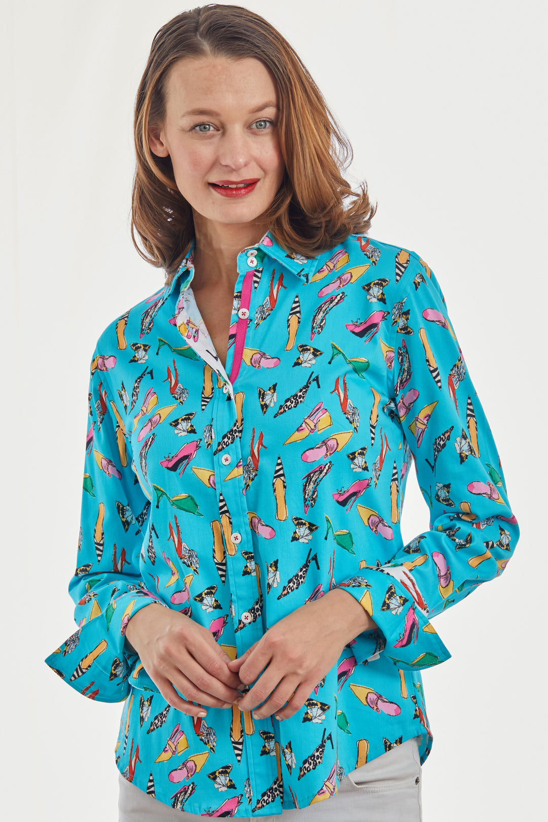 Rome Shirt Turquoise Shoe Print