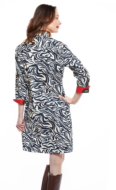 Sag Harbor Dress Black And White Zebra Print