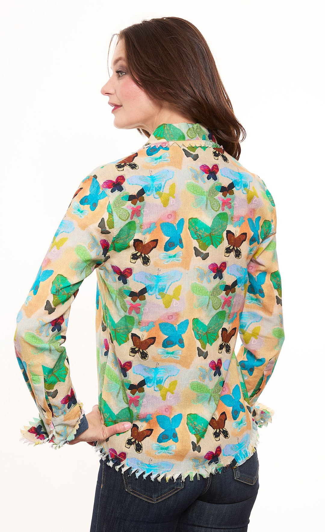 Cape Cod Top with Neutral Ground Butterflies