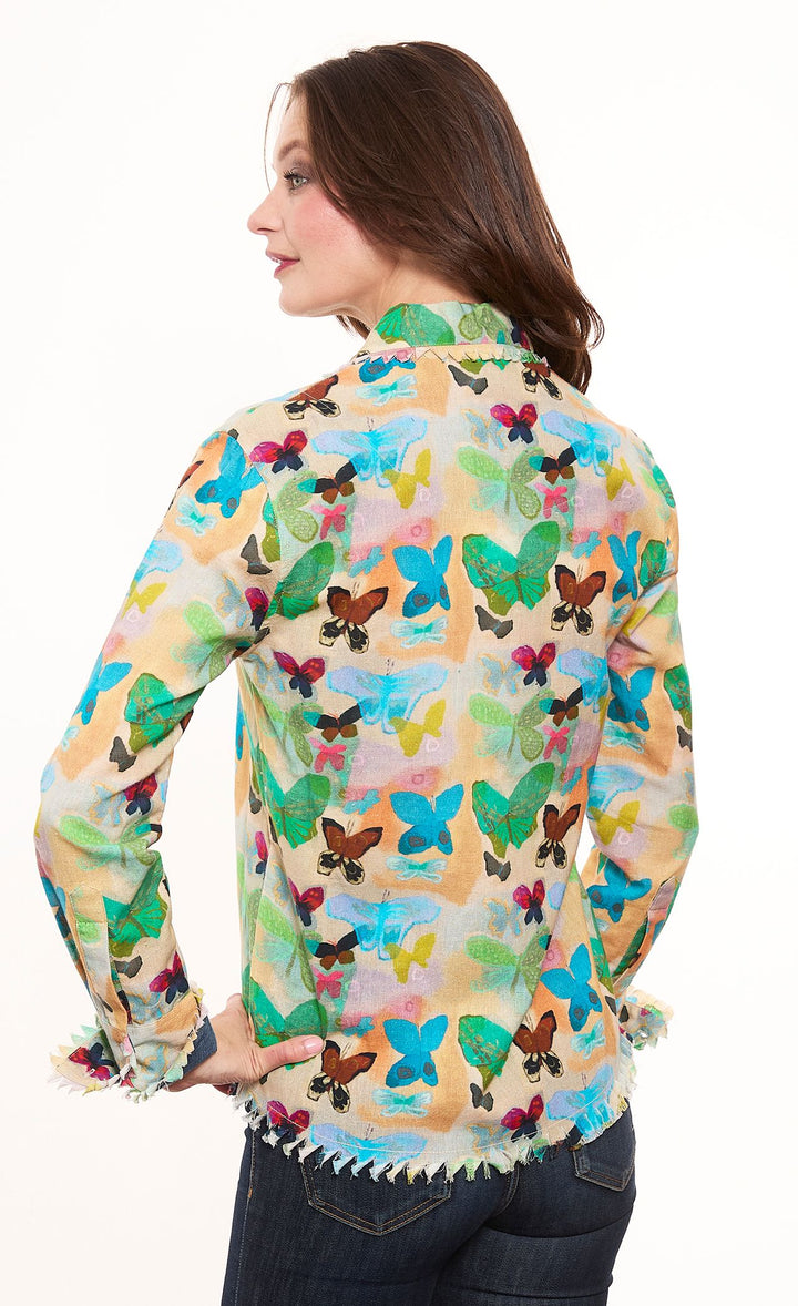 Cape Cod Top with Neutral Ground Butterflies