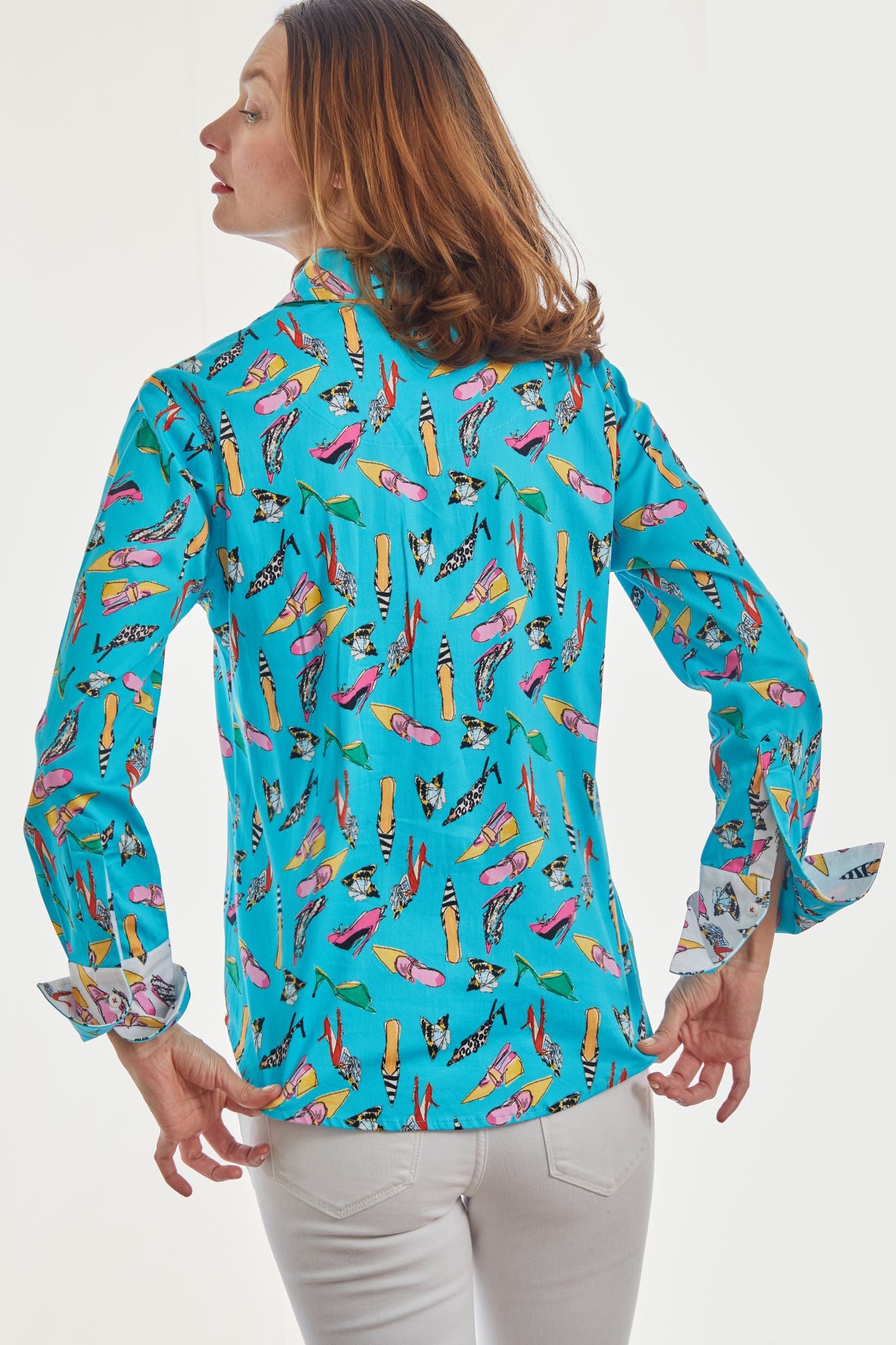 Rome Shirt Turquoise Shoe Print