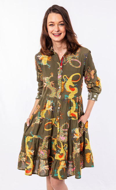 Delray Dress Drop Waist with Tiers