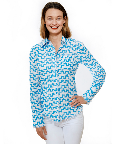 Cape Cod Top Zig Zag Print