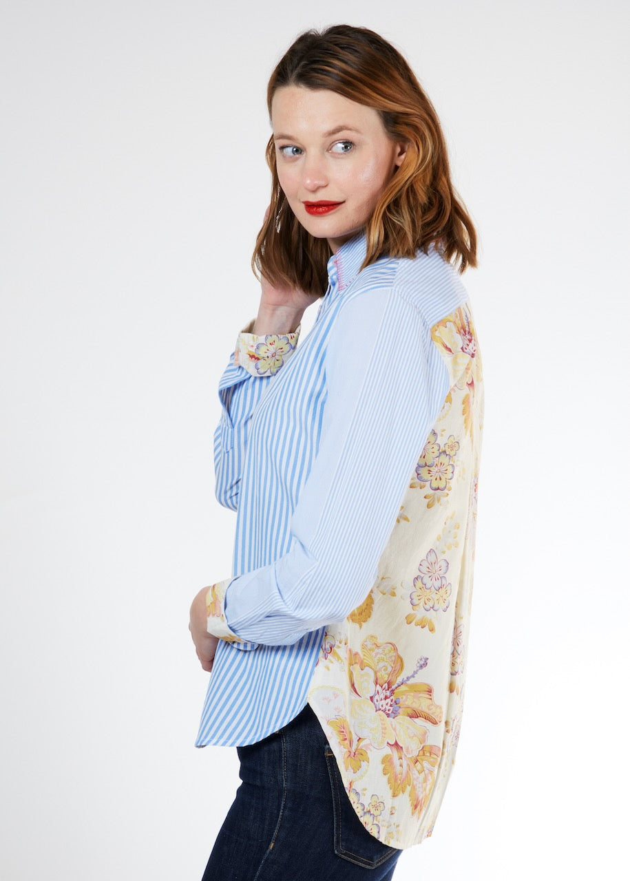 Madison Shirt W Antique Floral Print On The Back – Dizzy-Lizzie Madison Shirt W Antique Floral Print On The Back – Dizzy-Lizzie