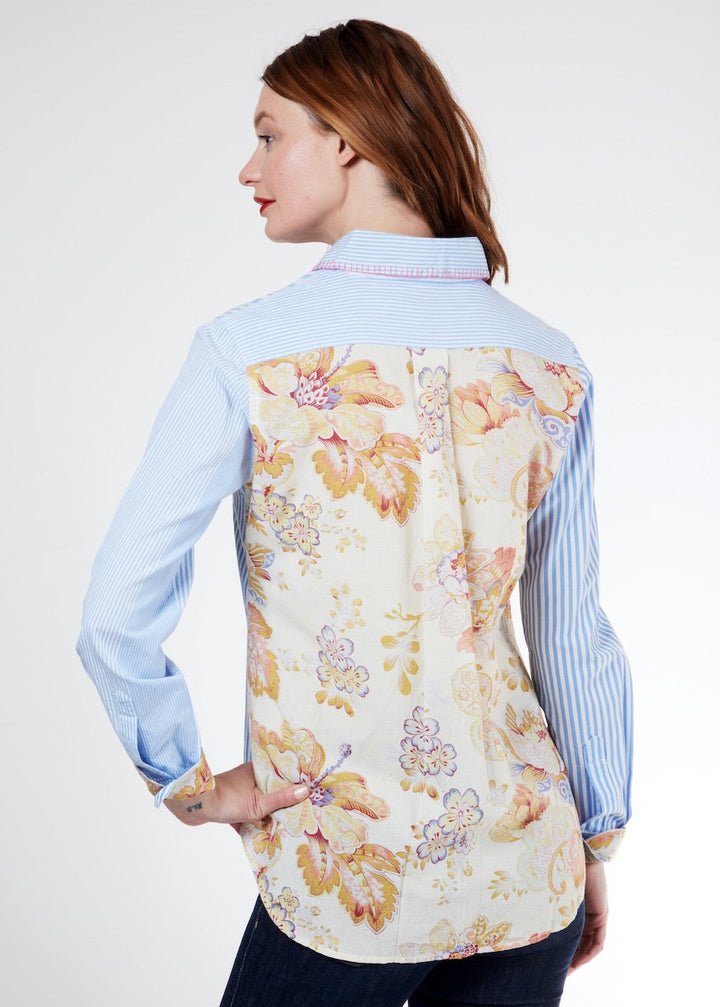 売れ筋商品|||オルセン カットソー トップス レディース Women's Floral and Stripe Print T-Shirt Ink blue Unique Bargains Women's Floral Print Long Sleeve Ruffle