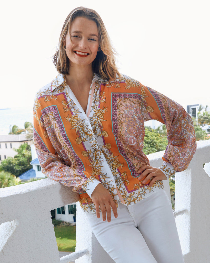 【SEAL限定商品】 Buckhead Boxy Print Engineered Top トップス