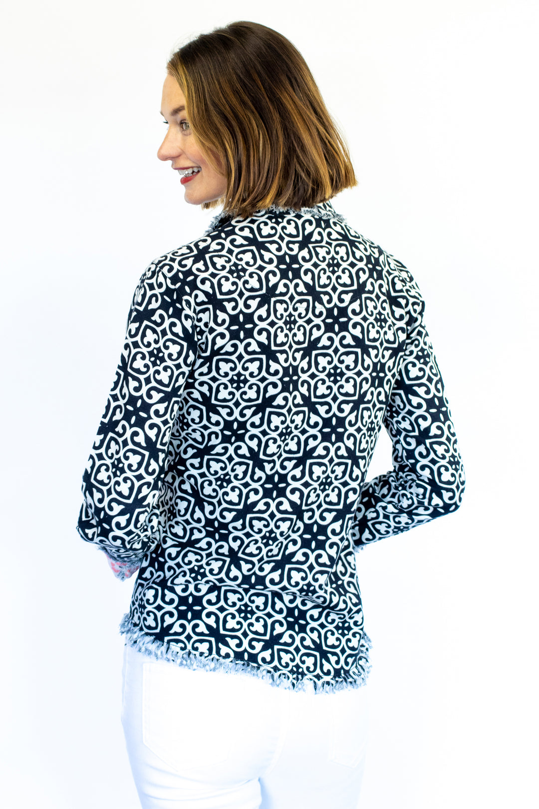 Cape Cod Shirt with Black &amp; White Geometric Print