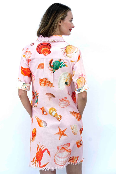 Chatham Dress Pink Sealife Print XS