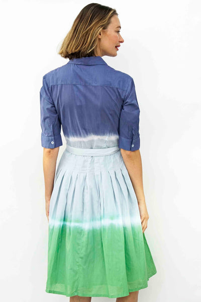 Mrs Maisel Dress Blue Green Tie Dye Print